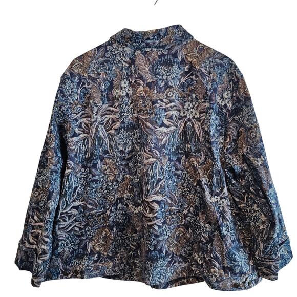 Vintage Westbound Jacket Womens 3X Blue Floral Tapestry Y2K Preppy Cottage - Picture 2 of 10